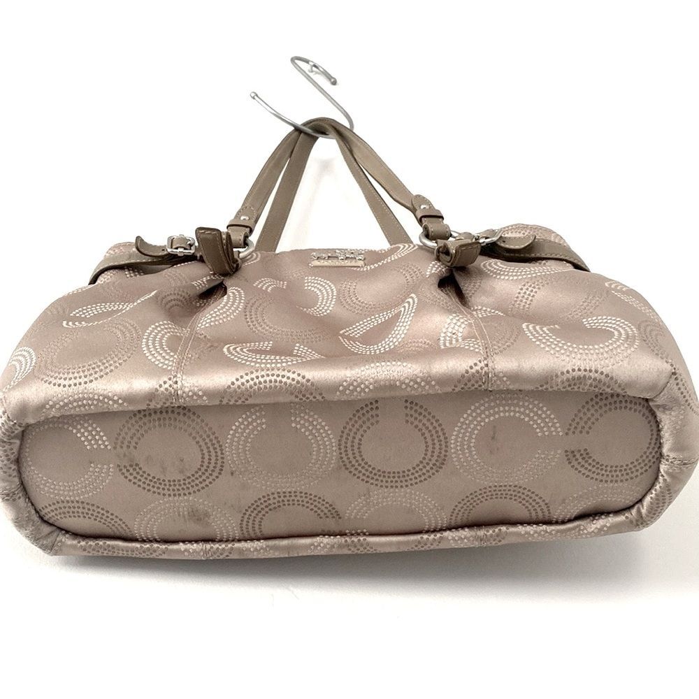 Coach Madison Sophia Satchel Op Art Champaign Bag tag and ling strap are missing - Picture 8 of 11